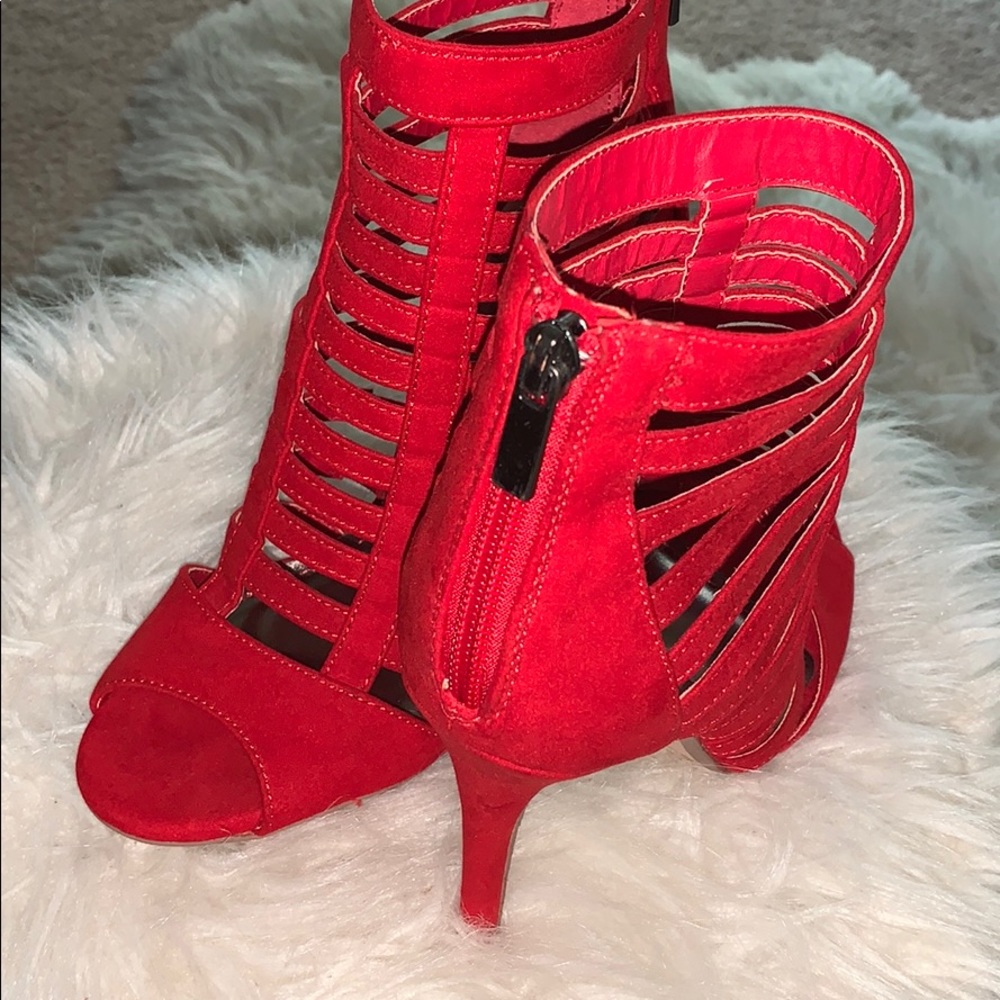 Beautiful red caged heels